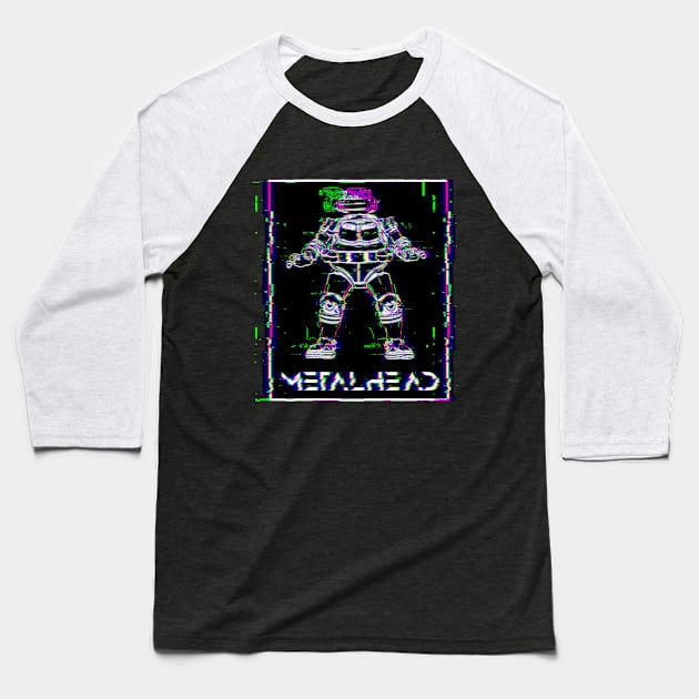 Metalhead Glitch Baseball T-Shirt by creativespero